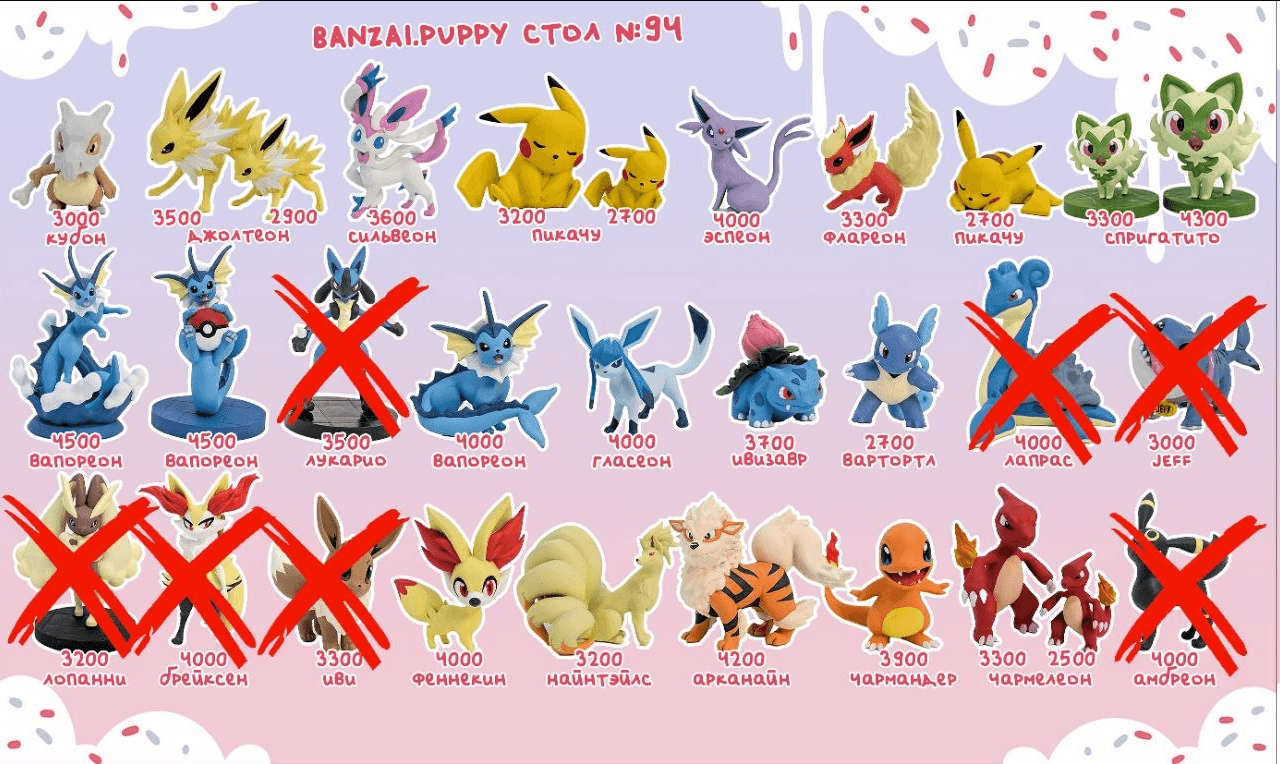 Фигурки покемонов banzai.puppy